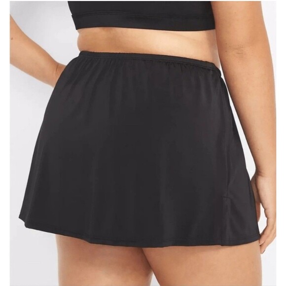 NWT Swim by CACIQUE Size 22 Black Swim Skirt Built In Briefs Stretch - Picture 2 of 9